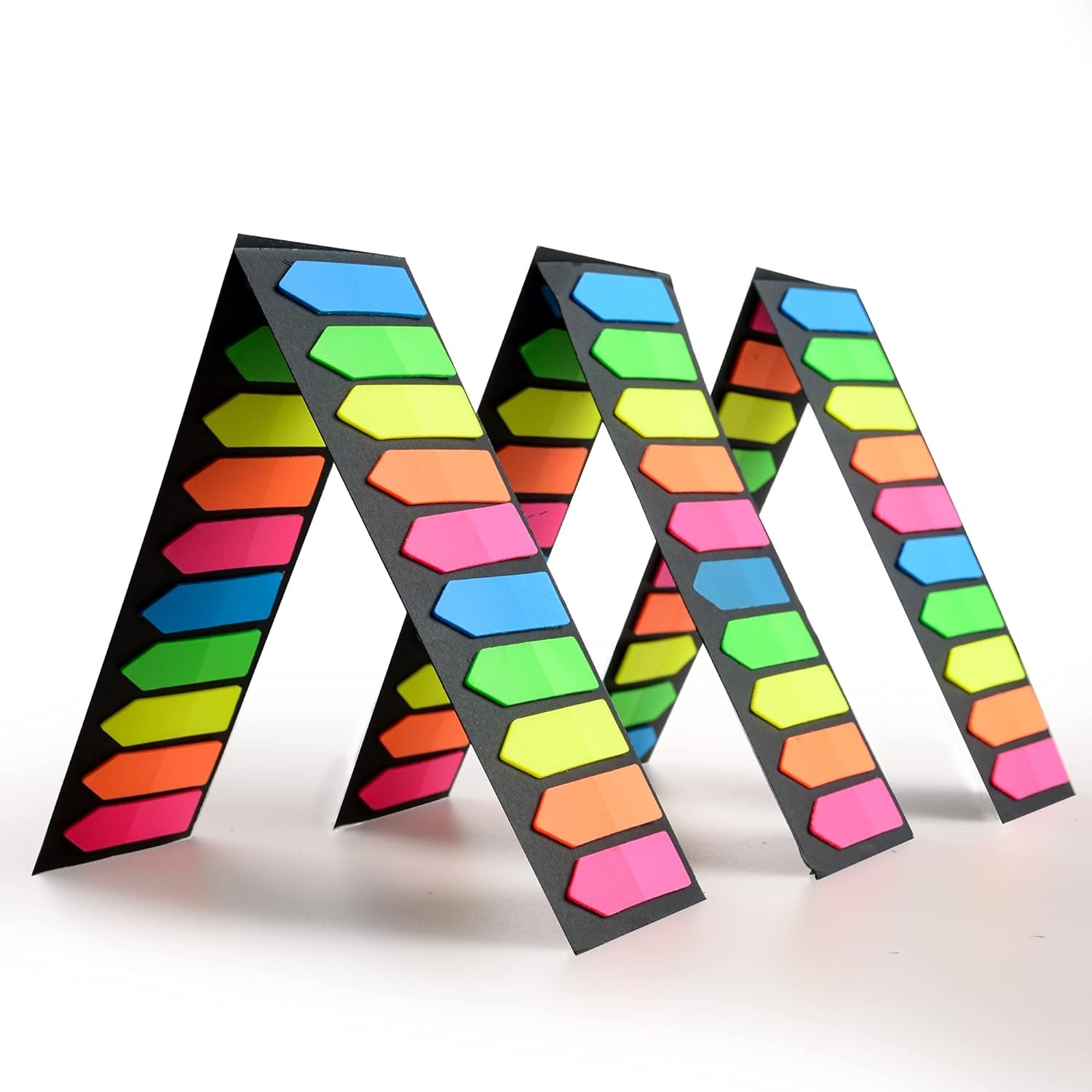 Fluorescent Translucent Sticky Note Flags, 1200 Pcs Total, Pack of 10 Color Tabs, Arrow Index Tabs, Page Flag Markers