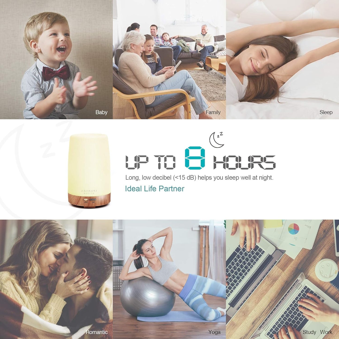 100Ml Essential Oil Diffuser, 5 in 1 Ultrasonic Aromatherapy Diffuser with Intermittent Timer, 7 LED Lights and Auto-Off Switch
