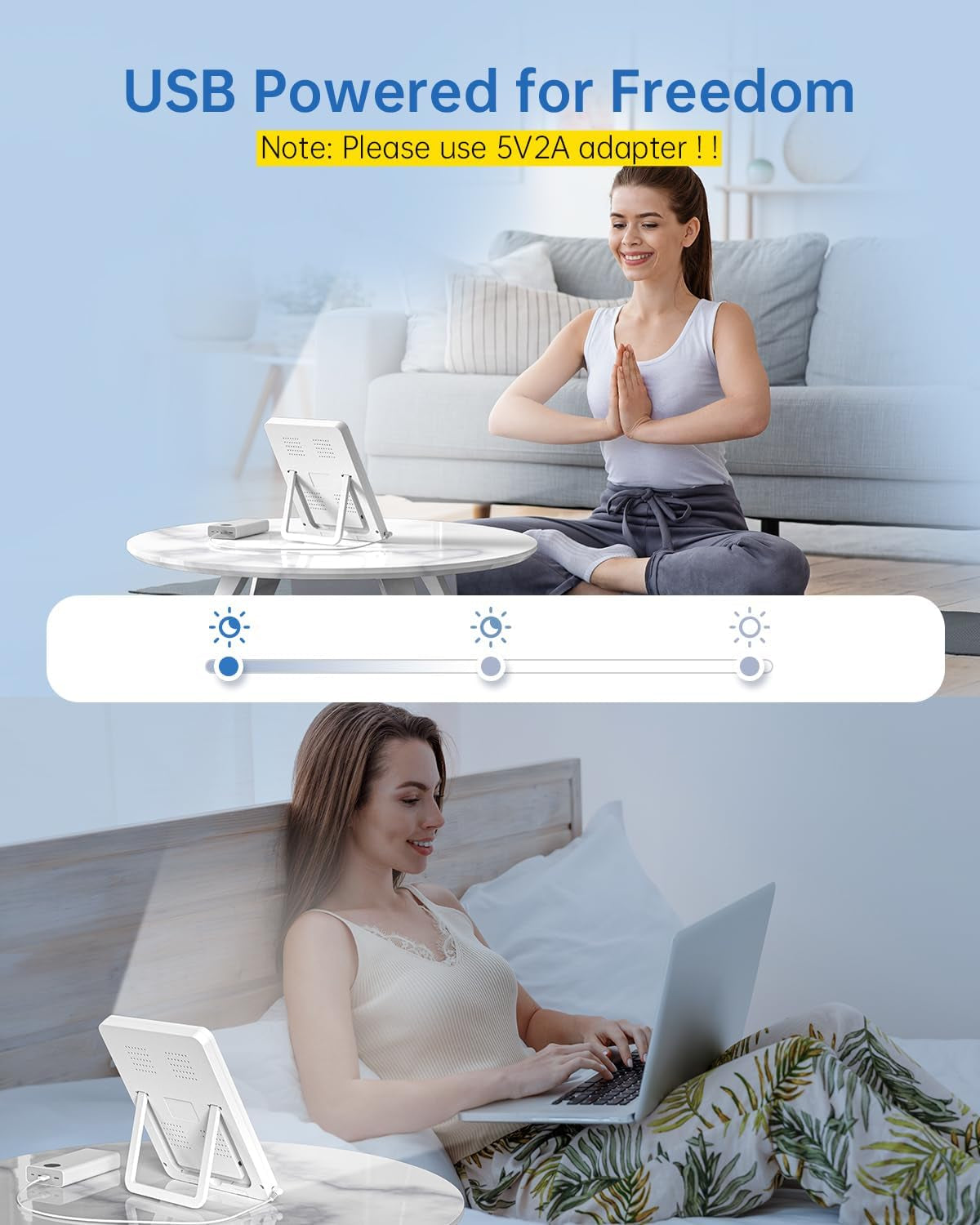 Light Therapy Lamp - 10000 Lux Therapy Light, 3 Timing & Mode Happy Lamp, Touch Control Daylight Lamp with Memory Function, Portable Light Therapy Box for Home/Office Use as Lift Mood