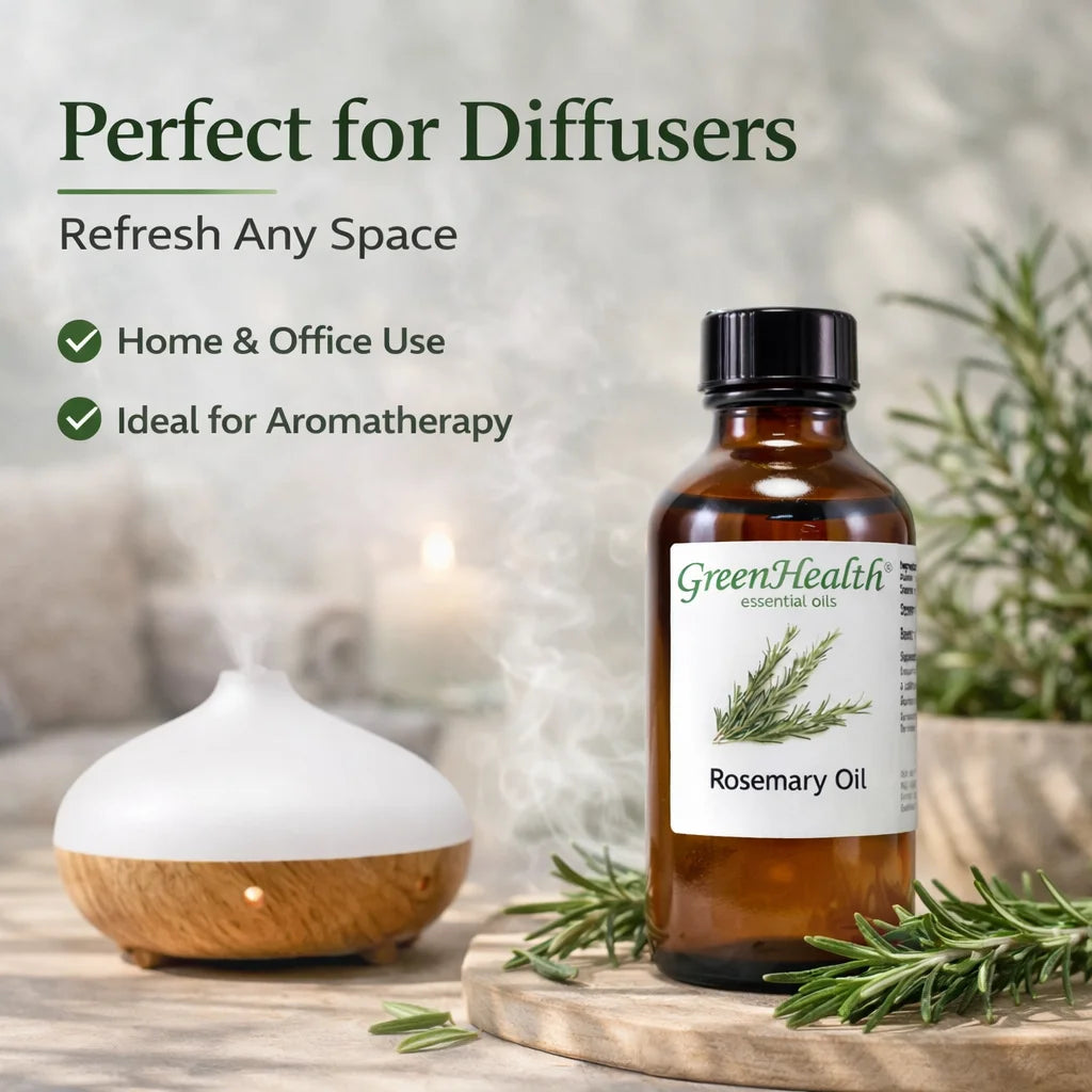 Rosemary Essential Oil – 4 Fl Oz Amber Glass Bottle with 3 Free Droppers