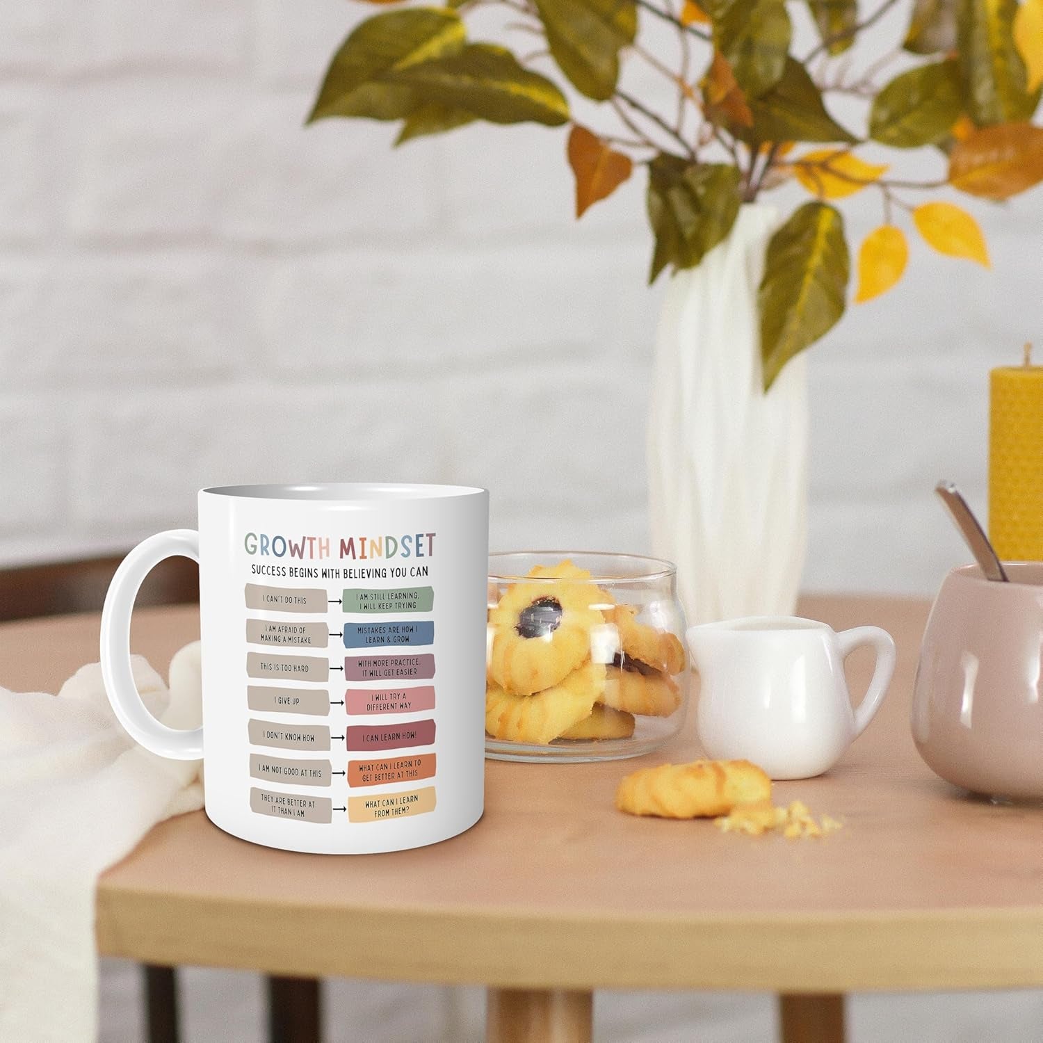 Motivation Coffee Mug, Growth Mindset Positive Mental Health Ceramic Mug, New Job Gifts, Gift for Parents Teachers Therapists and Psychologists