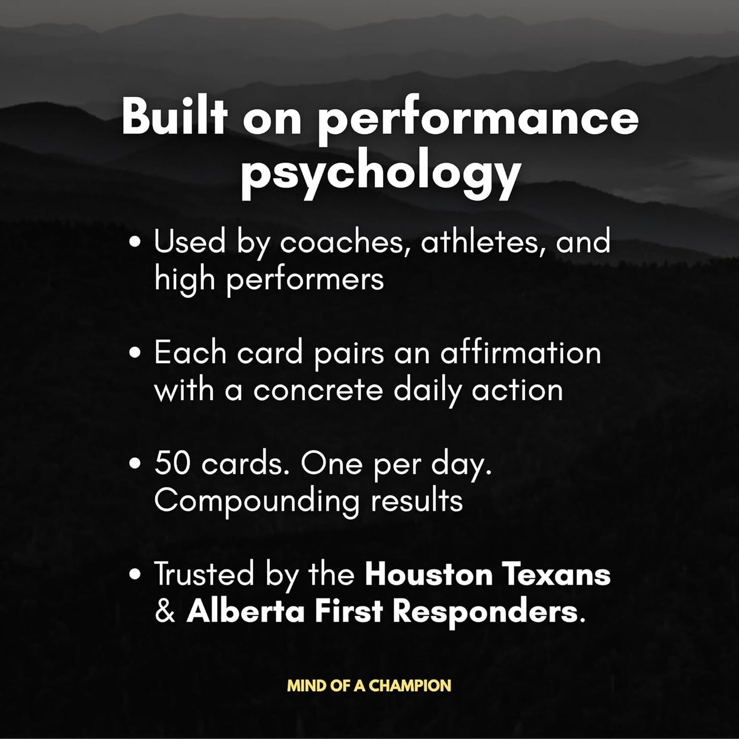 Mind of a Champion - Motivational Cards for Men Affirmations and Action Steps to Turn Dreams into Reality - for Productivity, Personal Development, Self Care, Mindfulness, Affirmation Cards for Men