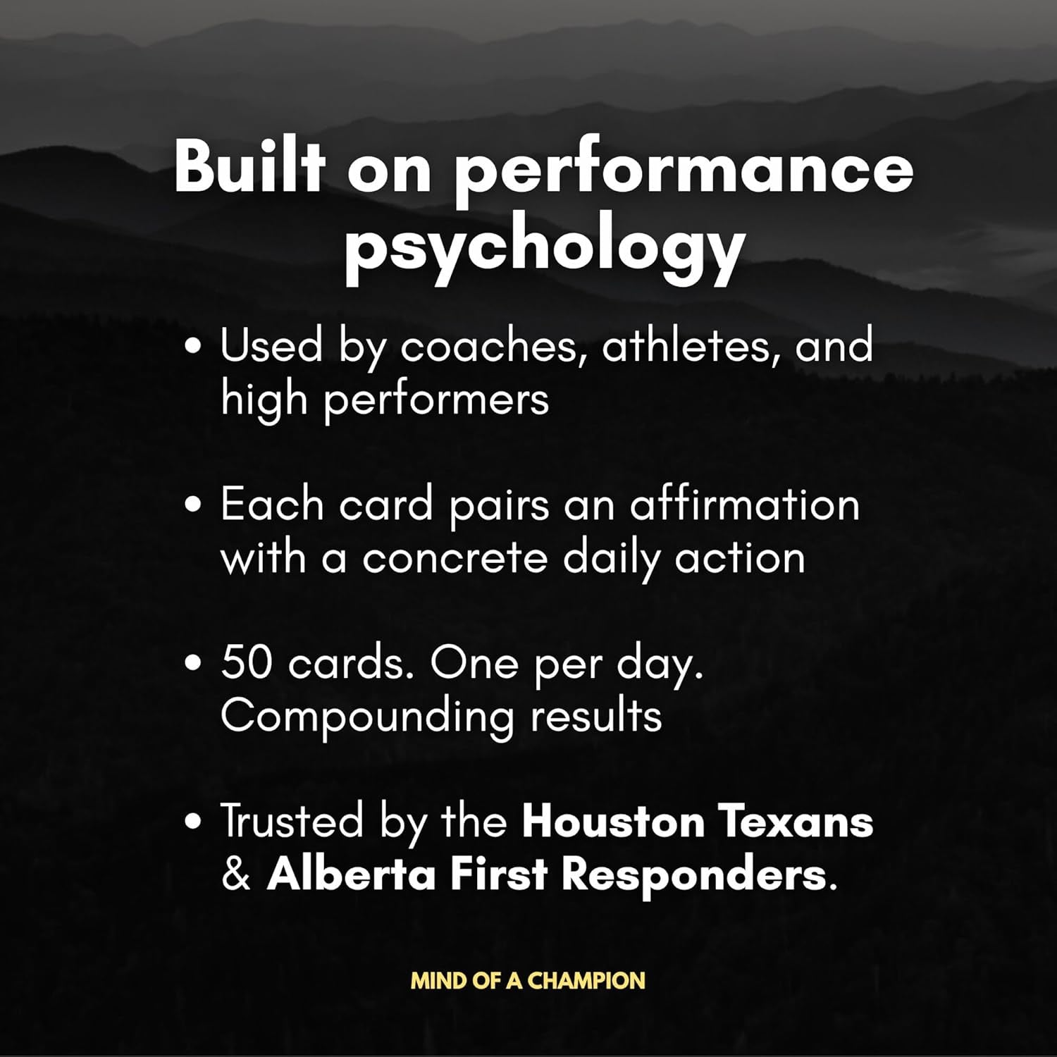 Mind of a Champion - Motivational Cards for Men Affirmations and Action Steps to Turn Dreams into Reality - for Productivity, Personal Development, Self Care, Mindfulness, Affirmation Cards for Men