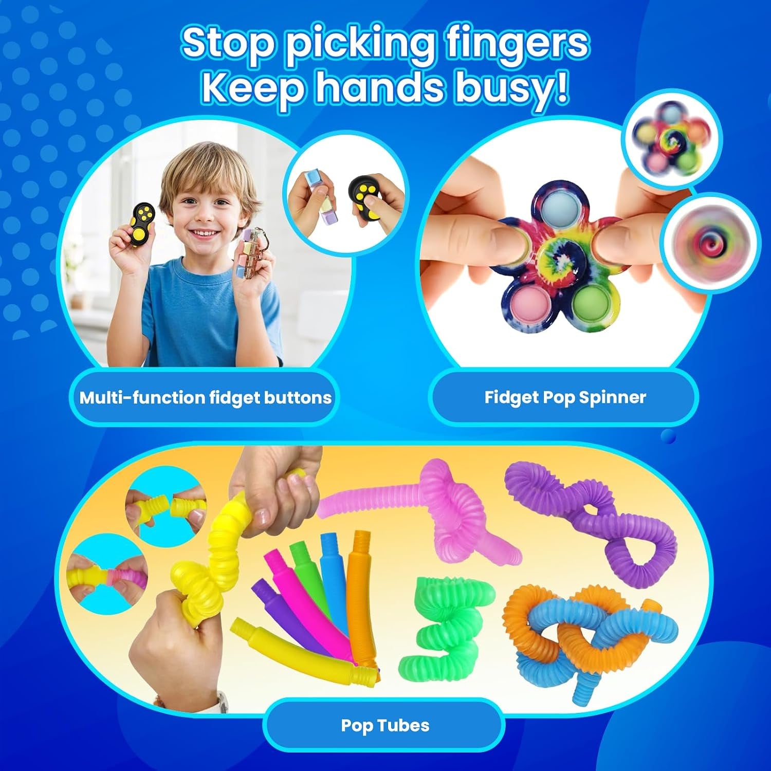 Sensory Toys 25 Pack with Visual Auditory Tactile Fidget Toys for Kids Adults Autism ADHD, Focus Calming Set for Classroom Calm down Corner Office Desk, Travel Party Favors Gifts
