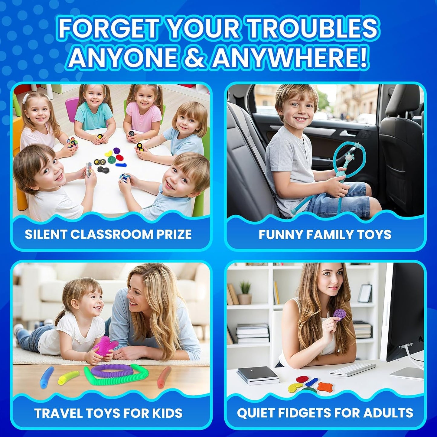 Sensory Toys 25 Pack with Visual Auditory Tactile Fidget Toys for Kids Adults Autism ADHD, Focus Calming Set for Classroom Calm down Corner Office Desk, Travel Party Favors Gifts