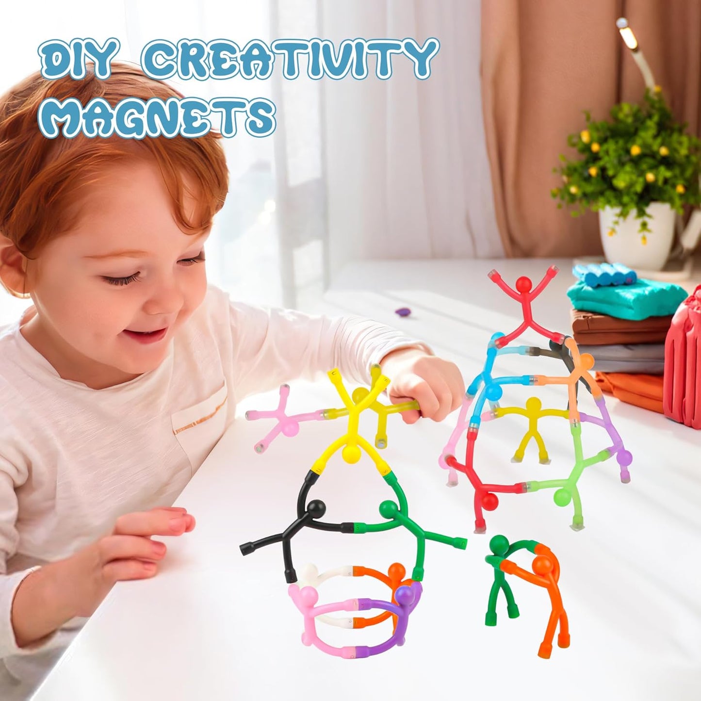30Pcs Magnet Men, Magnetic Travel Toys, Fun Magnet Sensory Fidget Toys for Kids, Airplane Car Road Trip Toddlers Activities Essential, Magnetic People Building Figures Decorative Gifts Stuffers
