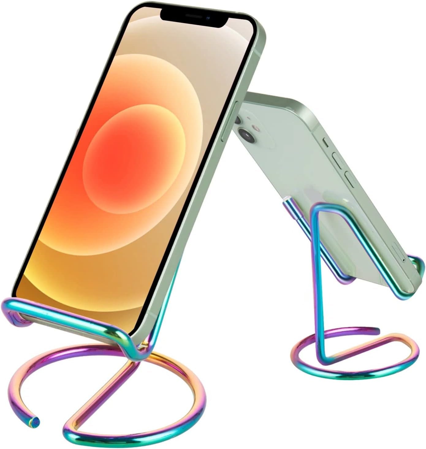 Cell Phone Stand for Desk, Cute Metal Gold Cell Phone Stand Holder Desk Accessories, Compatible with All Mobile Phones, Iphone, Ipad