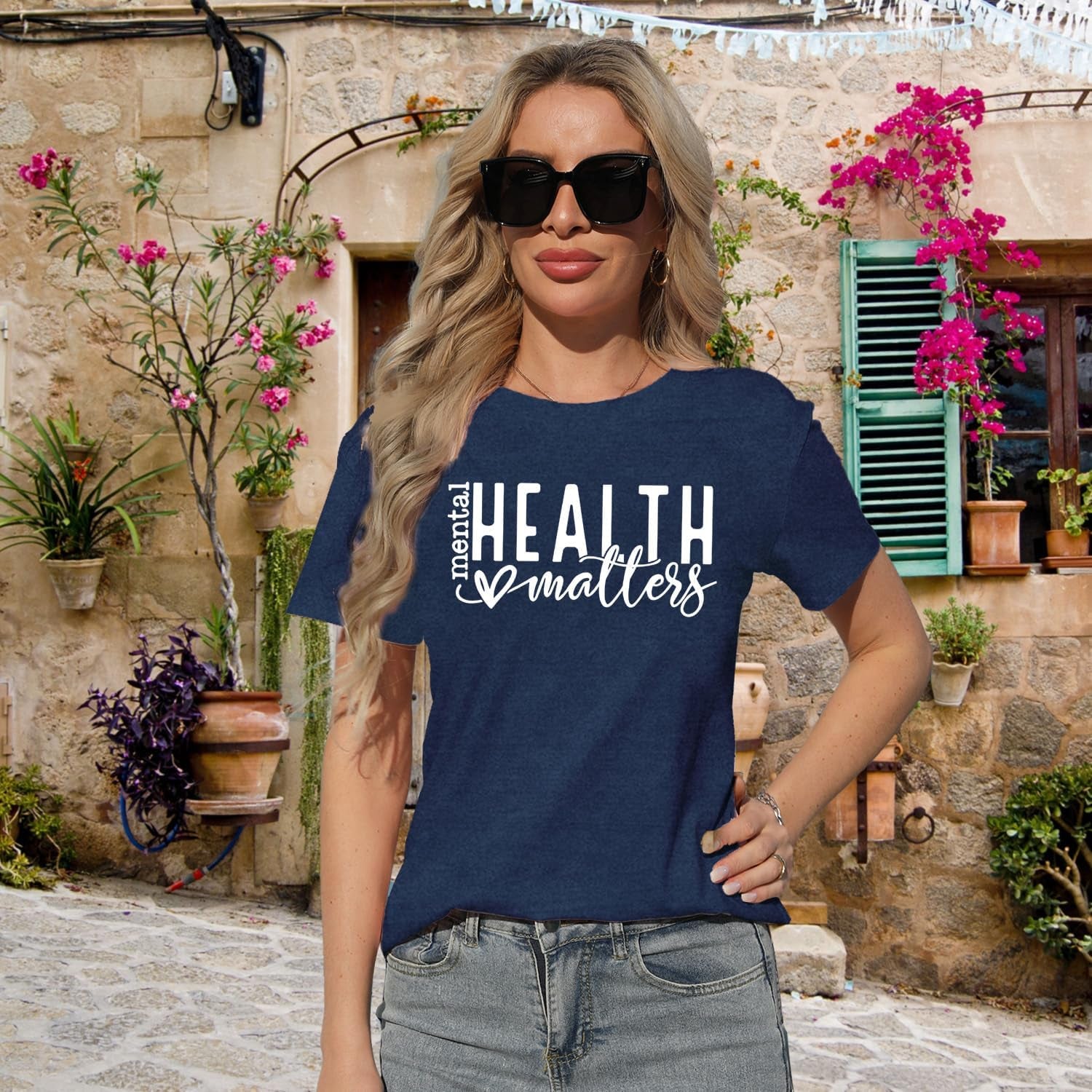 Mental Health Matters Shirt Womens Therapist Psychologist Tshirt Human Brain Illness Awareness Short Sleeve