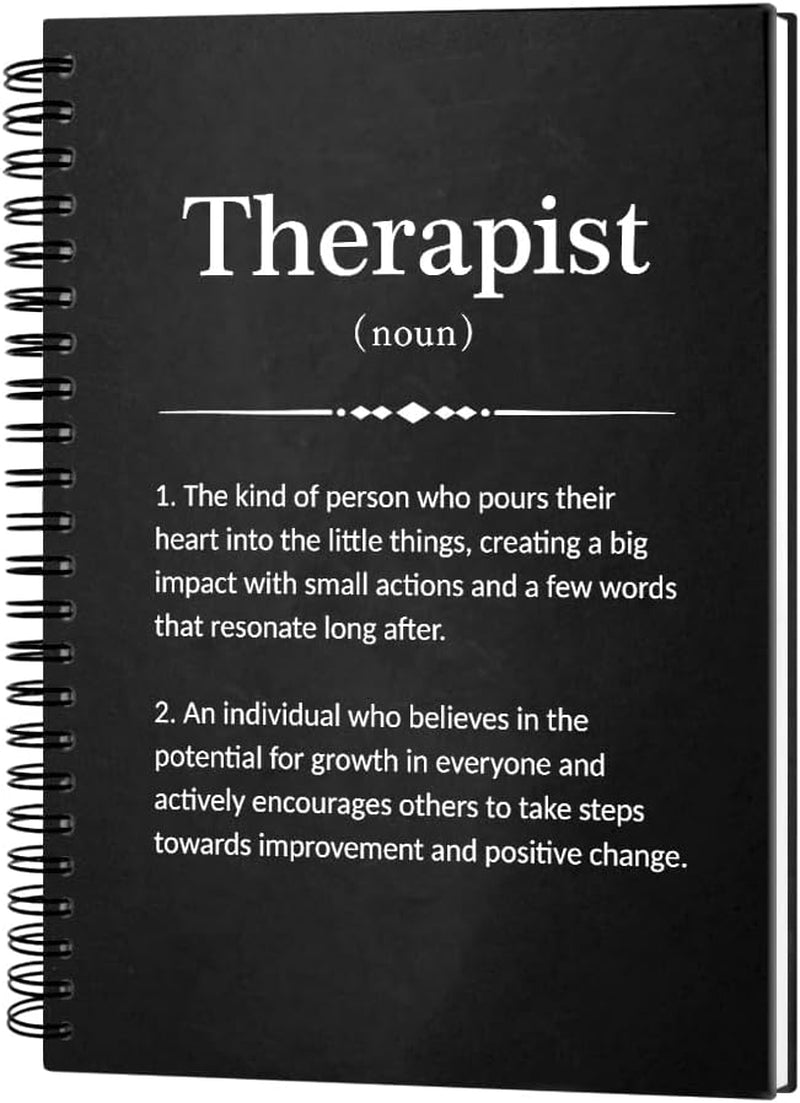 Therapist Definition 160 Blank Pages Hardcover Spiral Notebook, Thank You Gift for Mental Health Therapist, Psychiatric Nurse Graduation Gift, Therapy Appreciation Gift, Therapist Gift Idea