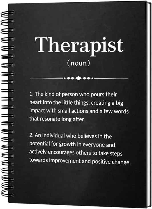 Therapist Definition 160 Blank Pages Hardcover Spiral Notebook, Thank You Gift for Mental Health Therapist, Psychiatric Nurse Graduation Gift, Therapy Appreciation Gift, Therapist Gift Idea