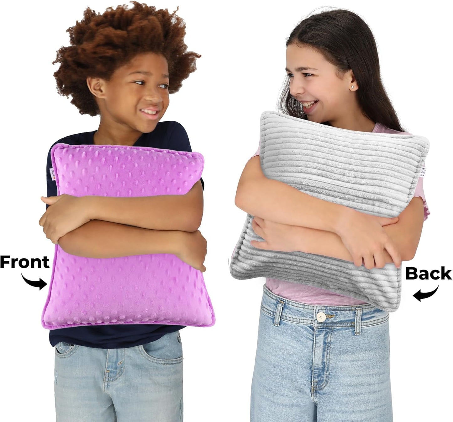 Vibrating Pillow Sensory Pressure Activated for Kids and Adults, 12” Plush Minky Soft Cover, Textured Therapy Stimulation Bumps-Vibrations, Music & Voice Recording (Purple)
