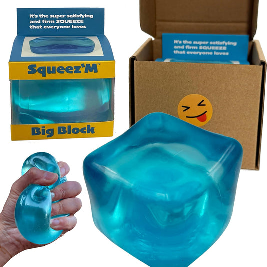 Premium Big Block  Cube – 35% Larger than the Standard Squishy Cube, Toy for Kids & Adults - Sensory Fidget for Stress Relief, Focus & Play – Colorful, Durable, Gift-Ready – ASTM Certified 3+