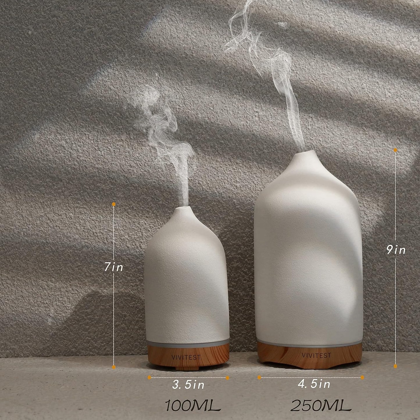 200ML Ceramic Essential Oil Diffuser,Stone Essential Oil Diffuser,Ultrasonic Aromatherapy Diffusers for Home