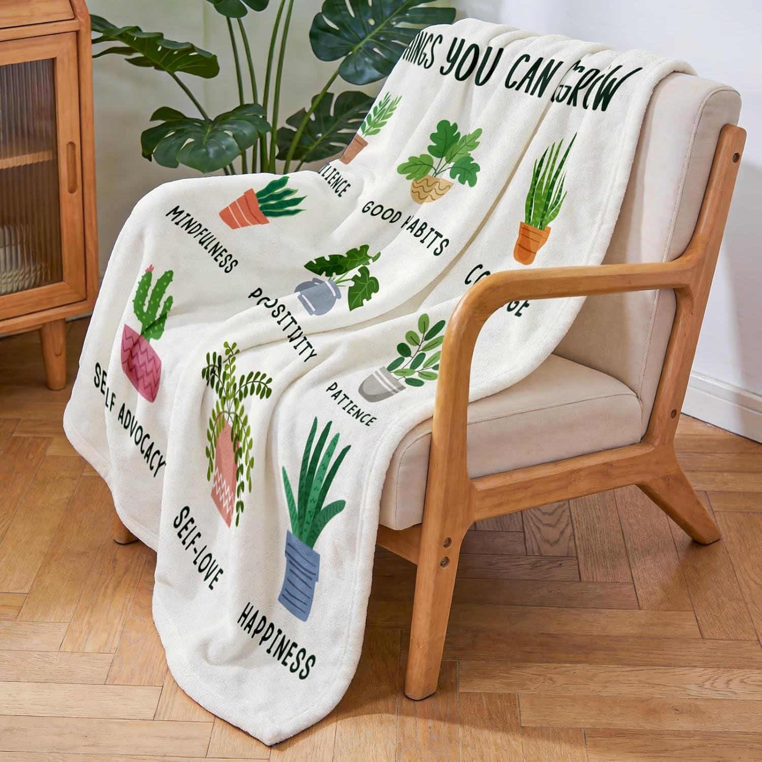 Mental Health Gifts for Women Men, Flannel Soft Inspirational Blanket Decor, Therapist Gift, Encouragement Meaningful Mindfulness Positive Uplifting Gifts for Women Men - 50" X 60"