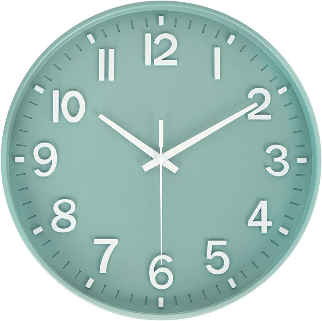 Wall Clocks for Living Room Bedroom Office Classroom Decor Small Silent Non Ticking Kitchen Wall Clock Battery Operated