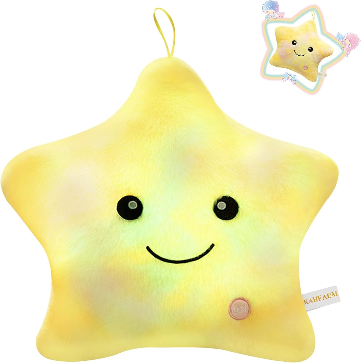 Kids Decorative Pillow,Cute Star LED Light up Pillow Gift for Girls Women Birthday Unique Throw Pillows Bedroom Couch Office Lumbar Back Cushion Purple Plush Pillow Stuffed Toy