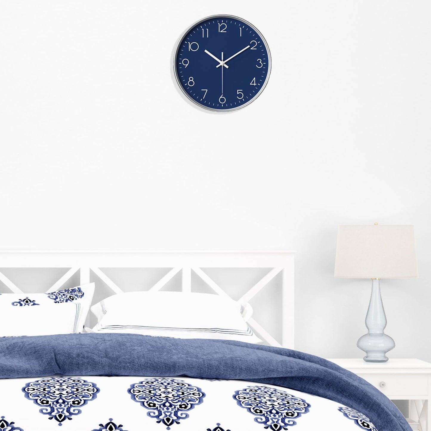 Kitchen Wall Clock, 8 Inch Small Silent Non-Ticking Wall Clock Battery Operat...