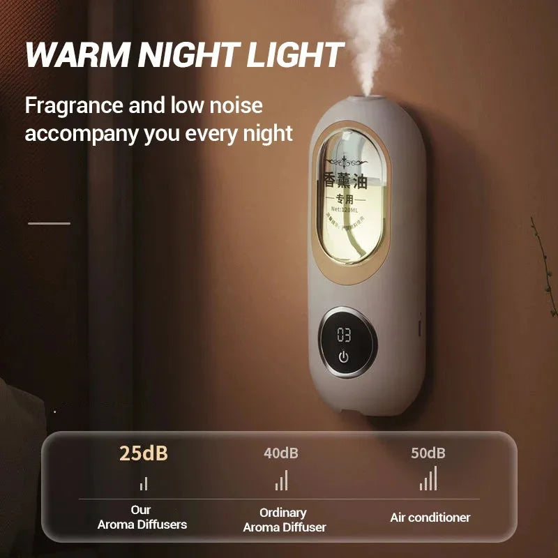 120Ml Wall Mounted Essential Oils Diffuser Aroma Diffuser 4 Modes Air Freshener with Night Light Toilet Home Room Fragrance Gift