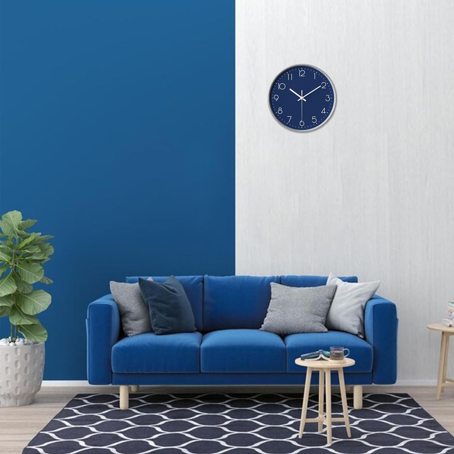Kitchen Wall Clock, 8 Inch Small Silent Non-Ticking Wall Clock Battery Operat...
