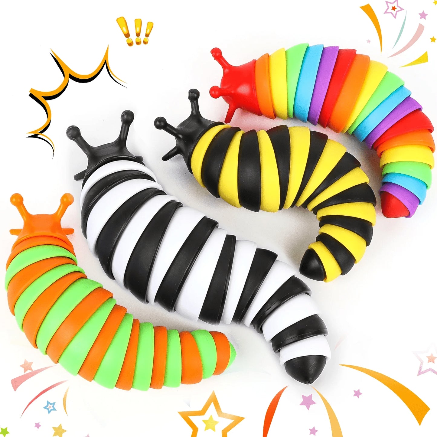 4 Pcs Slug Sensory Toys for Kids with Autism, Fidget Toy for Autistic Kids & Adults, 3D Articulated Slugs