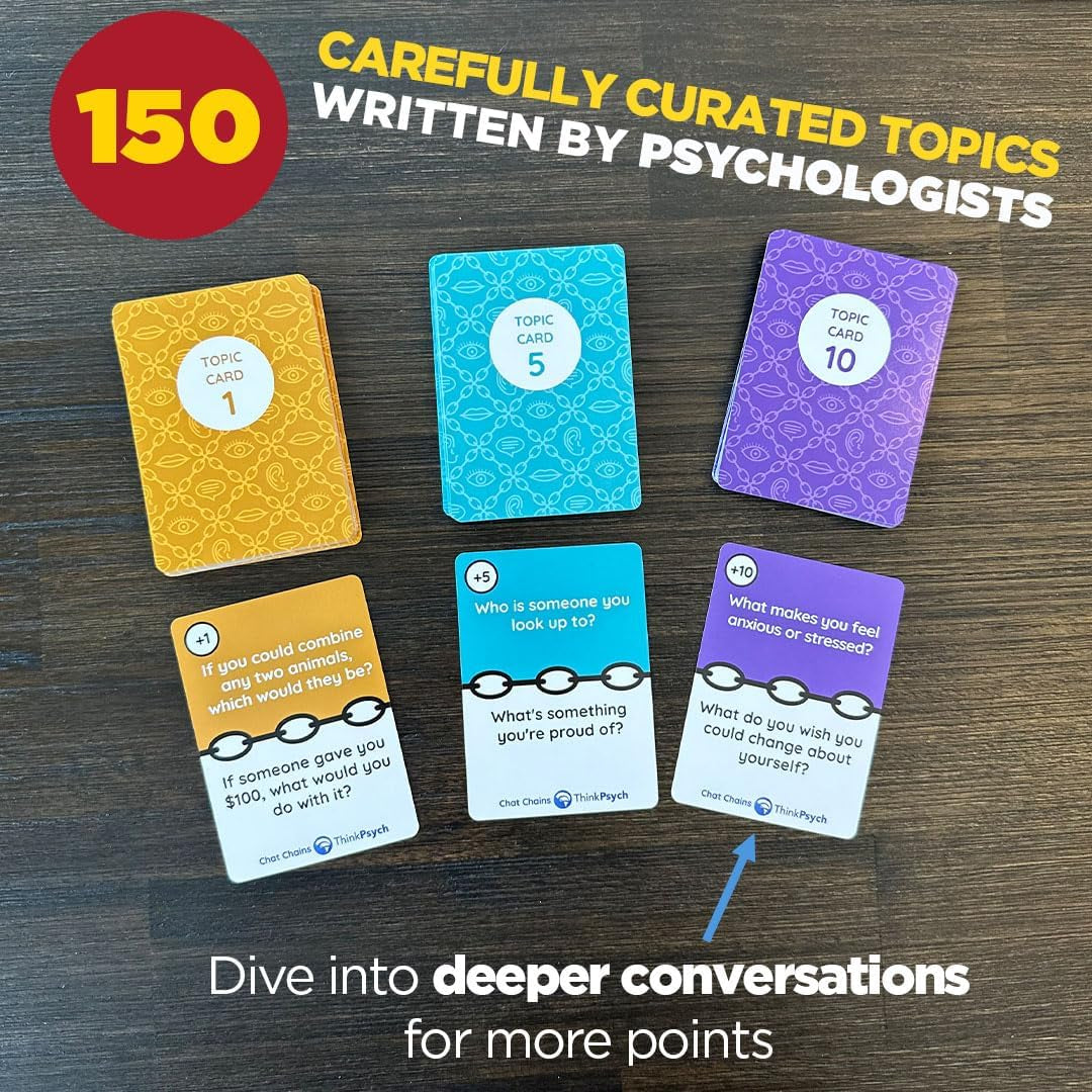Chat Chains - the Game That Connects Us | Social Skills Games | Therapy Games for Teens and Kids | Ages 8-99 | Therapy Conversation Cards | 15 Mins Playtime