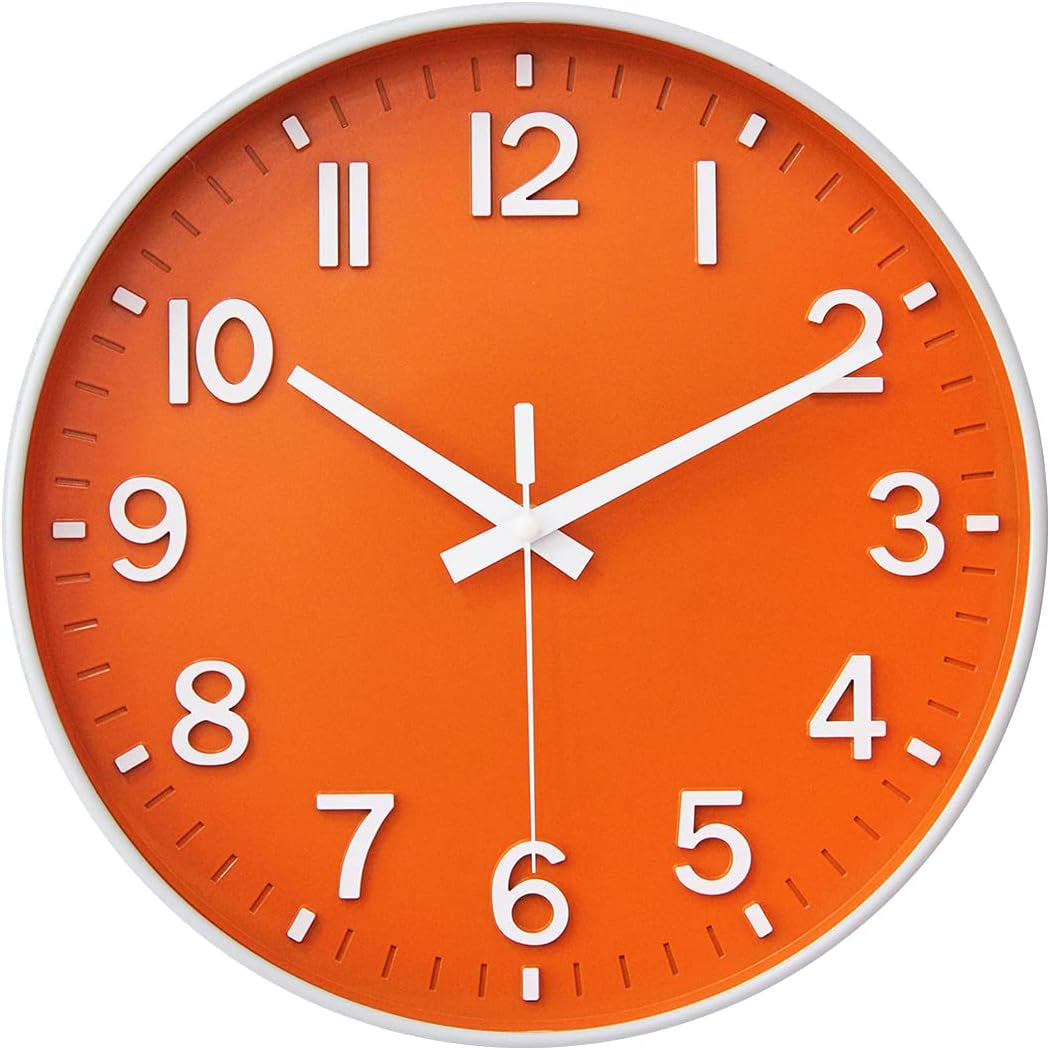 Wall Clocks for Living Room Bedroom Office Classroom Decor Small Silent Non Ticking Kitchen Wall Clock Battery Operated